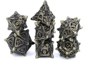 Orc Metal DnD Dice Set: 7 Piece Monster RPG Dice with Unique Orc Face for Dungeons & Dragons Pathfinder High-Quality Metal Durable 9oz Total Weight