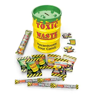 TOXIC WASTE - Giant Bank of Assorted Sour Candy - TOXIC WASTE Hazardously Sour Candy, Nuclear Fusion, Smog Balls, & Atomz - 5.86 oz. Container