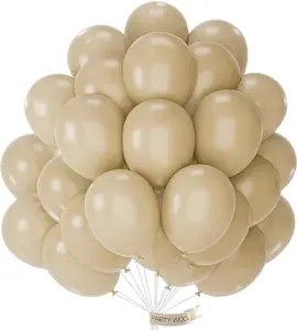 PartyWoo Cream Balloons 50 pcs 12 Inch Beige Ivory Nude Neutral Boho Fall Latex Helium Balloons for Wedding Graduation Birthday Boy Baby Shower Cowgirl Jungle Theme Party Decorations Brown-F56
