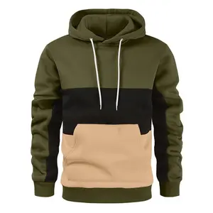 Men's Colorblock Hoodie, Casual Warm Long Sleeve Pullover, Suitable for Winter, Fashion Men's Clothing for Daily Wear
