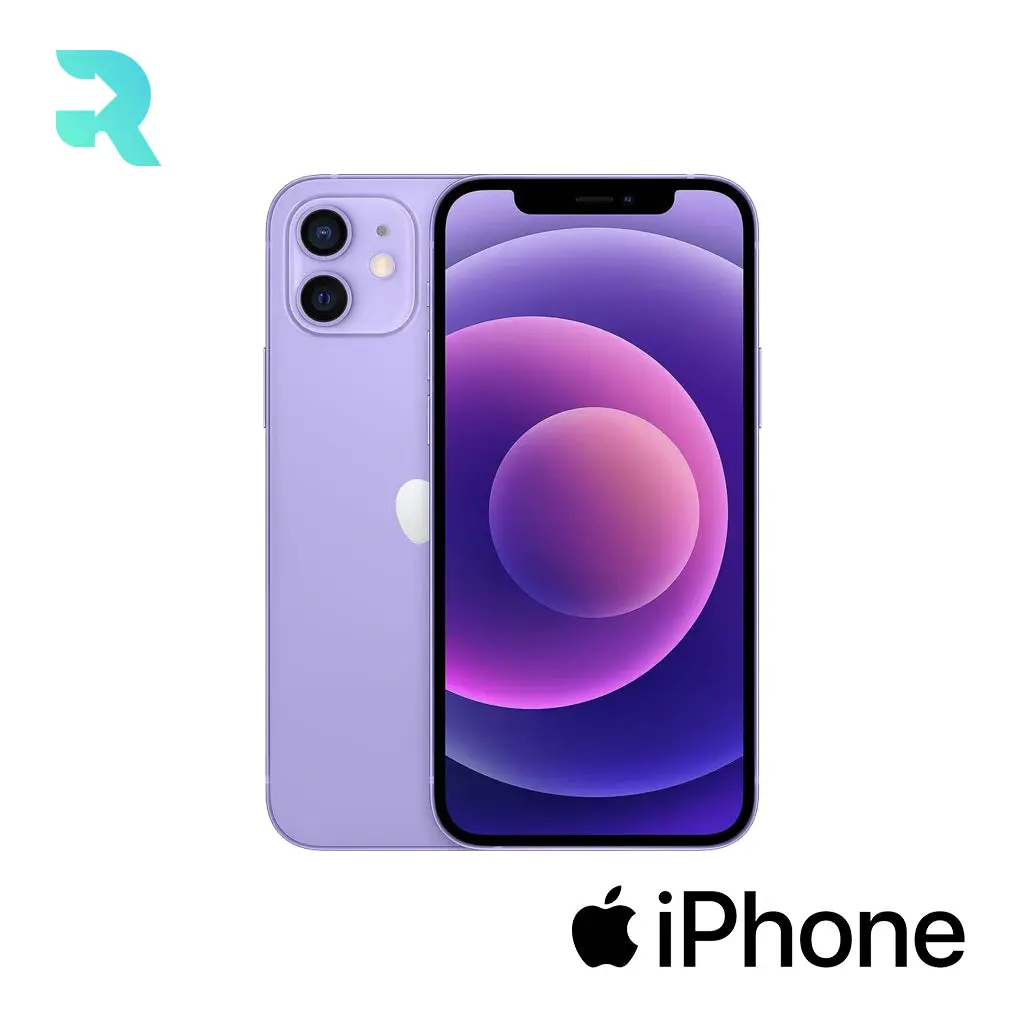 Refurbished iPhone 12 Smartphone - 6.1" Display, 64GB Storage, Purple, Unlocked, Excellent Condition, IP68 Water-Resistant Cellphone Device with A14 Bionic Chip