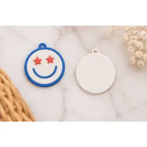 3D Printing Earrings, 4th of July Themed 3D Printed Smiley Face Costume Jewelry Earrings