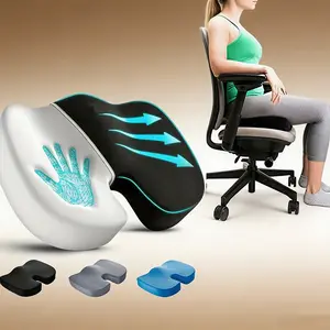Memory Foam Seat Cushion, Hip Support Pad for Office Chair & Car, Back and Hip Pain Relief Comfort Cushion