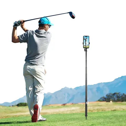 Golf Tripod Monopod, 47" Selfie Stick for Golf Swing Training & Recording | with Spike, Tripod, Magnetic Phone Holder, 1/4"-20 Screw, Carry Bag | Compatible with iPhones, Android & Cameras