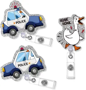 Funny Angry Goose Badge Reel, Retractable Nurse Badge Reel ID Badge Holder for  Worker  Student  Worker Accessories Gifts (Silly Goose)
