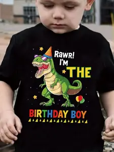 Rawr! I'M THE BIRTHDAY BOY Birthday Dinosaur Print Creative Versatile T-Shirt