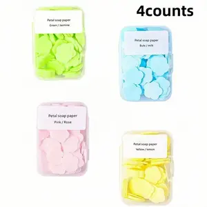 Portable Hand Soap Set, Flower Scented Bar Soaps, Travel Disposable Petal Soap, Ideal for Outdoor Use, Easy Carry