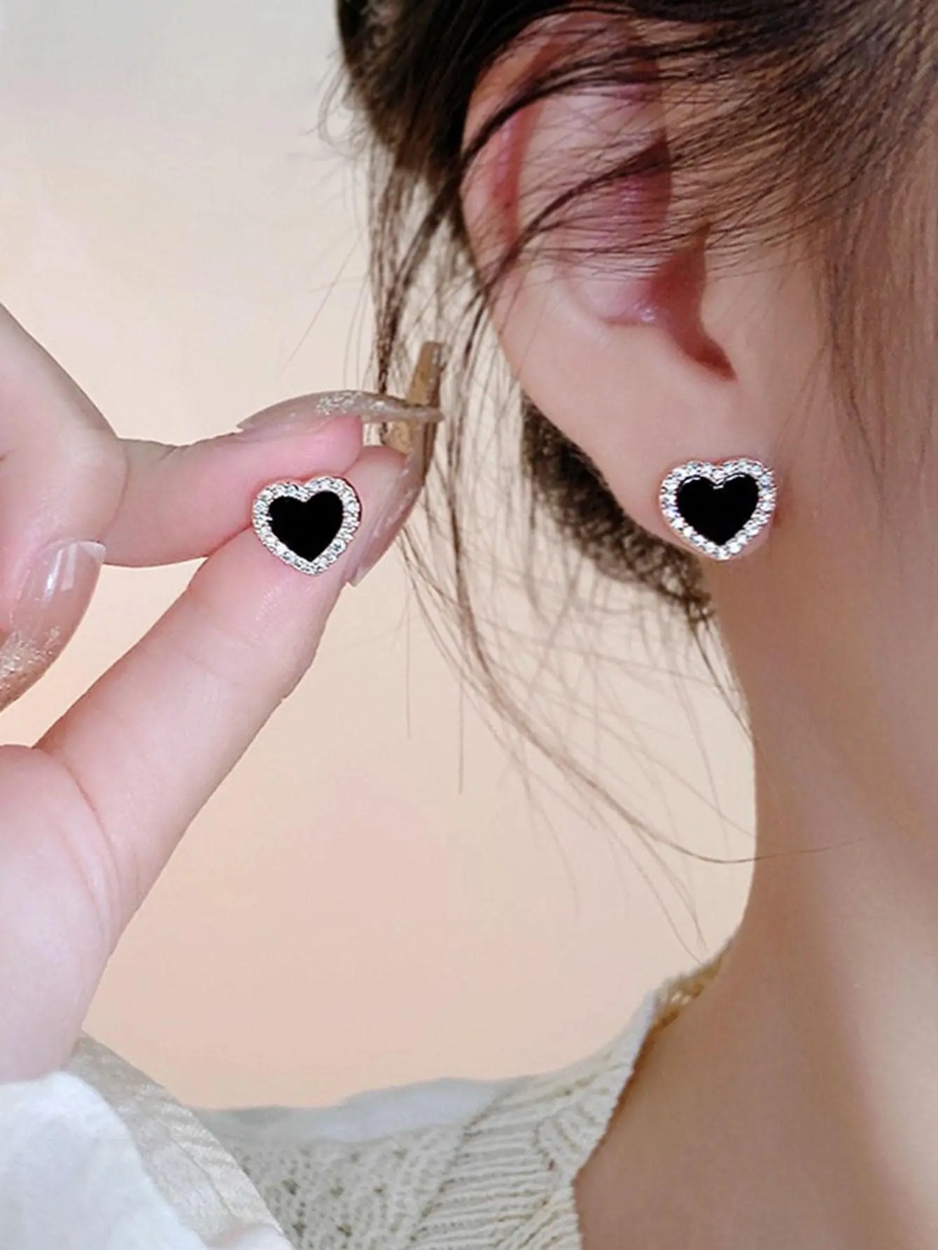 Heart Stud Earrings, Fashion Costume Jewelry Accessories for Women