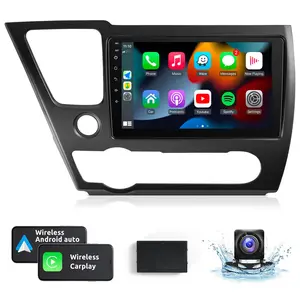Android Radio for【Honda Civic 2014 2015】with Wireless Carplay, 9 Inch IPS Touchscreen Android Auto Car Radio with WIFI GPS Bluetooth 5.4 SWC FM Stereo 2+64GB/4+64GB