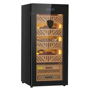 VEVOR Electric Humidor, 105L, 1000 Counts Electric Cigar Humidor Cabinet with Compressor Cooling, Constant Humidity Temperature Control, Spanish Cedar Wood Shelves Drawers, 4 Layers, for Household