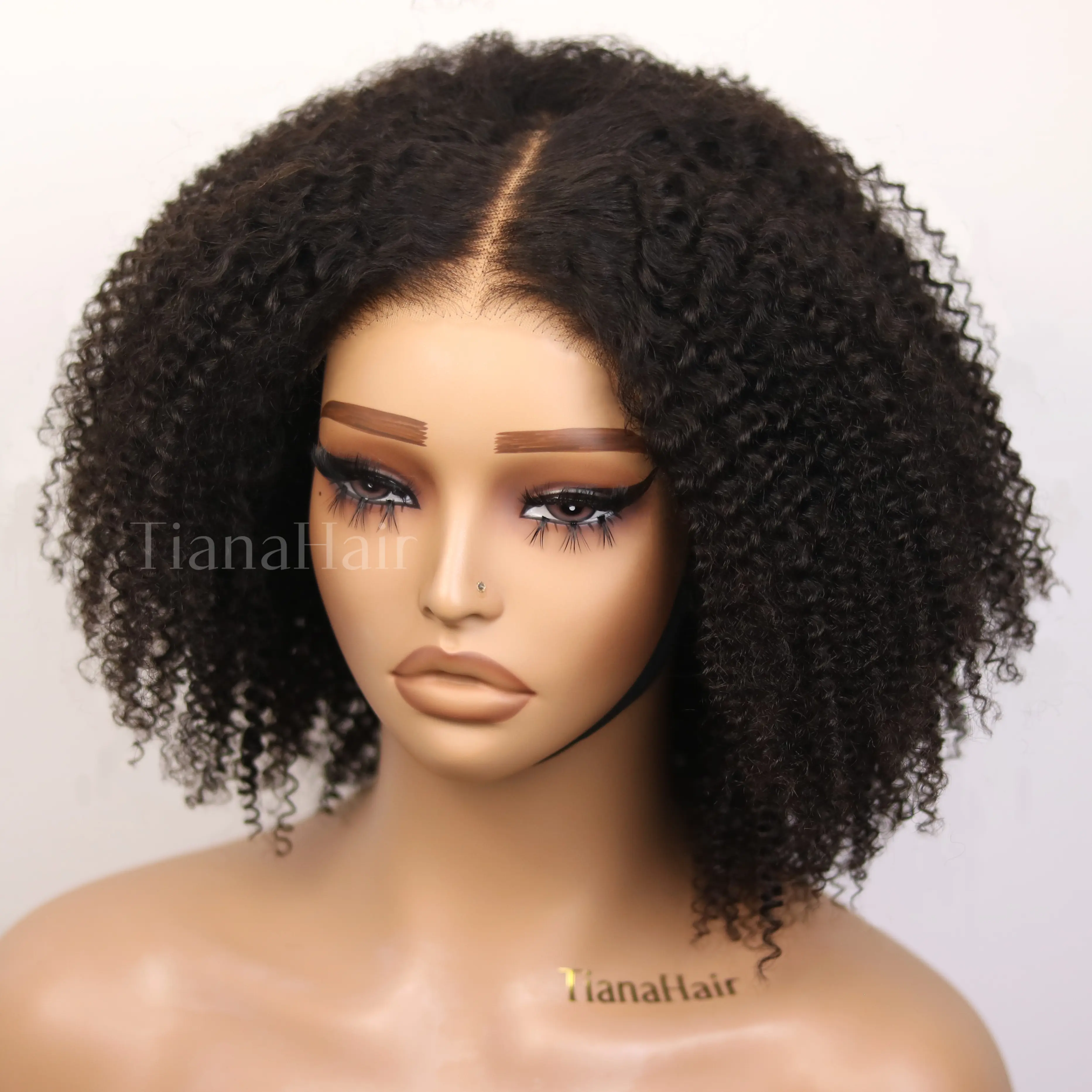 Afro Kinky Curly 200% 6x4 Skin Lace Pre-Pleached Pre-Plucked Ready To Wear Glueless Wig Human Hair Beginner Friendly