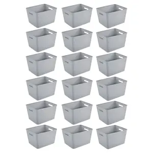 Sterilite 14"Lx8"H Woven Rectangular Tall Basket for Home Organization (18 Pack)