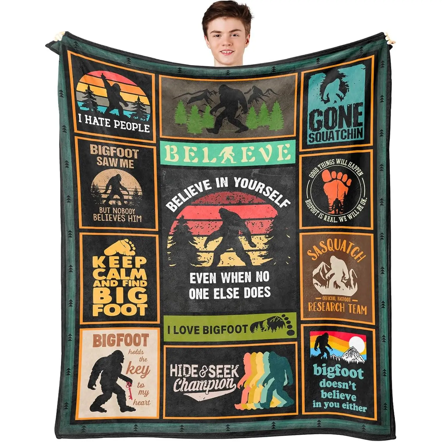 Customized Polyester Throw Blanket - 101Cm×76Cm（30X40in）), 60"X50", Ideal for Grandparents Studying, Gift for Men, Women, Kids