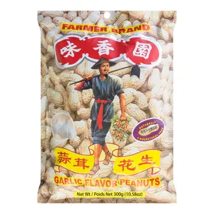 FRAMER BRAND Garlic Flavored Peanuts 300g - Crispy Savory Snack, Perfect for Parties & Snacking
