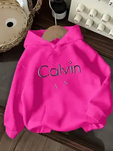 Women's Casual Fashion Round Neck Long Sleeve Letter Print Loose Knit Sweatshirt Hoodie, Comfortable and Stylish Pullover for Daily Wear