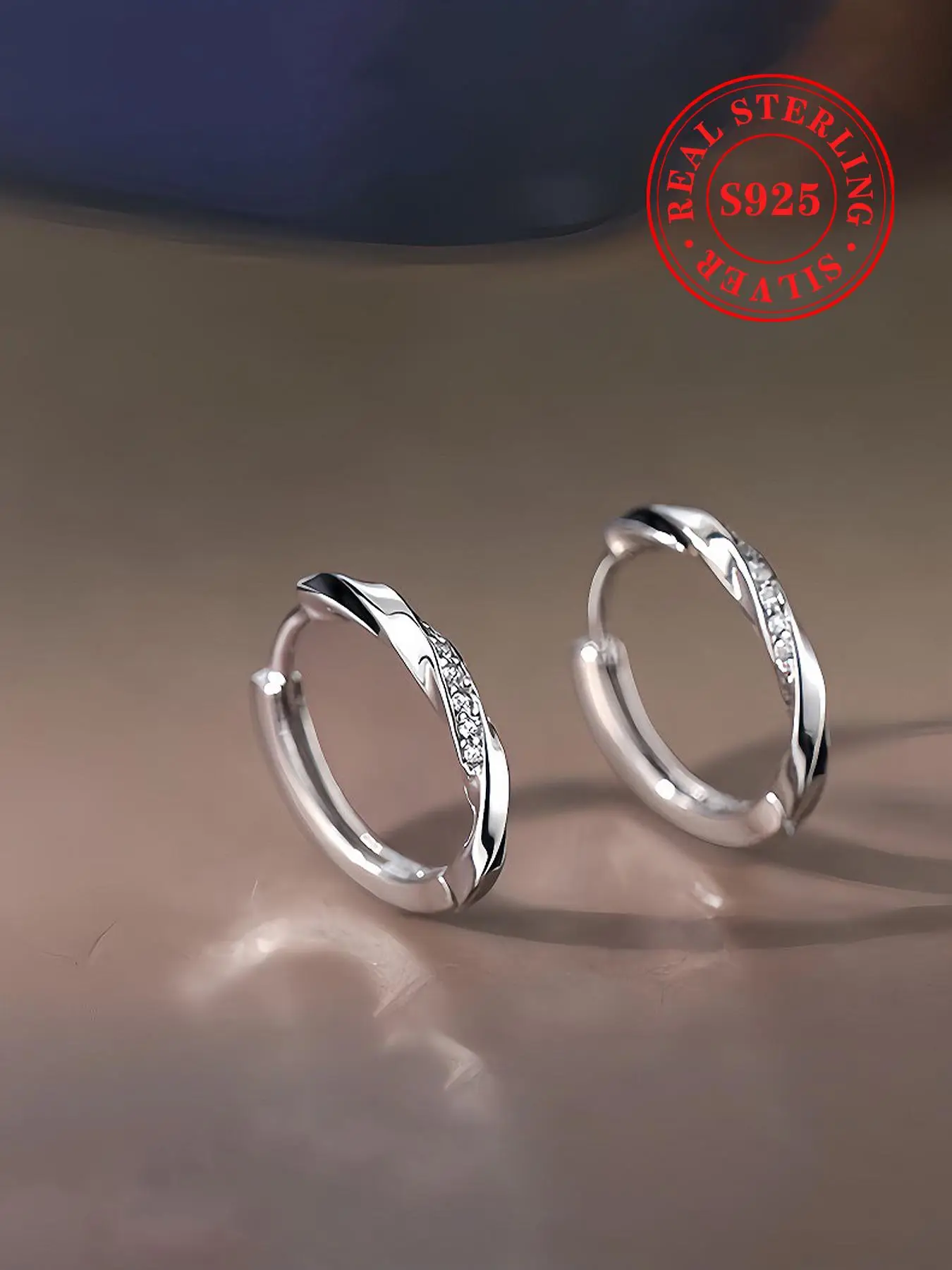 925 Sterling Silver Rhinestone Decor Hoop Earrings, Fashion Jewelry for Party, Daily Clothing Decor, Trendy All-match & Exquisite Jewelry for Birthday