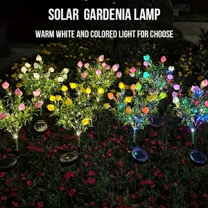 2/4PCS Solar Garden Lights, Glowing Artificial Snow Lotus, Outdoor Waterproof Decorative Lights, Outdoor Ambiance Lights, Suitable For D Solar Outdoor Lights - IP65, Room Decoration, Mother'S Day Home Decoration, Outdoor Lawn Decoration, Mother'S Day Gift