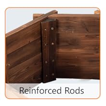 VINGLI Wooden Wishing Well Outdoor Planters, Well Covers for Yard with 2/4 Reinforced Rods, Height Adjustable Hanging Bucket, Rustic Flower Pot Home Decor for Outside Patio Garden