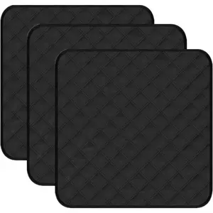 SYLAYRI Washable Seat Protector Pads Waterproof Incontinence Chair Pads Non-slip Incontinence Bed Pads for Adults Child 3Pcs 21x22in Black