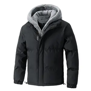 Plus-Size Men’s Winter Outerwear - Fleece Cotton Jacket Hooded, Warm Cold-Resistant Padded Coat for Daily & Outdoor Menswear Stylish jackets heated jacket zip jackets winter clothes