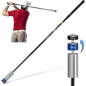 Golf Swing Trainer Aid for Indoor Practice Speed , Warm up Stick Improved Rhythm, Grip, Flexibility, , Tempo and Strength with 2 Adjustable Weights