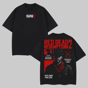 [Gildan 5000] Arthur Morgan Red Dead Redemption 2 Graphic T-Shirt | RDR2 Outlaw Cowboy Apparel | Gildan 5000 Heavy Cotton Unisex Tee | Premium High-Quality Gamer Gift Idea for Men & Women | Vintage Western Style