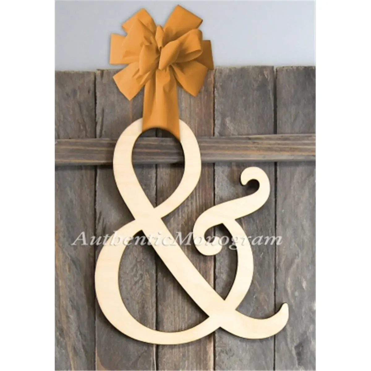G.DeBrekht 91311-24 Rustic Unpainted Natural Wooden Single Ampersand Monogrammed Decor Sign, Wall Mountable Home Decor Plaque