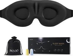 Luxury Foam Sleep Eye Mask for Side Sleepers, 3D No Eye Pressure Light-Blocking Patented Night Blindfold, Soft Shade for Travel, Black, Ideal Gift for Men & Women