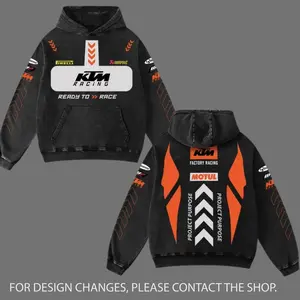 KTM Factory Biker Hoodie Washed Vintage MotoGP Racing Streetwear, Motorcycle Graphic Hoodie Unisex, Designed for Motor Fans, Sportbike Culture, Speed Lovers & Urban Motorbike Style