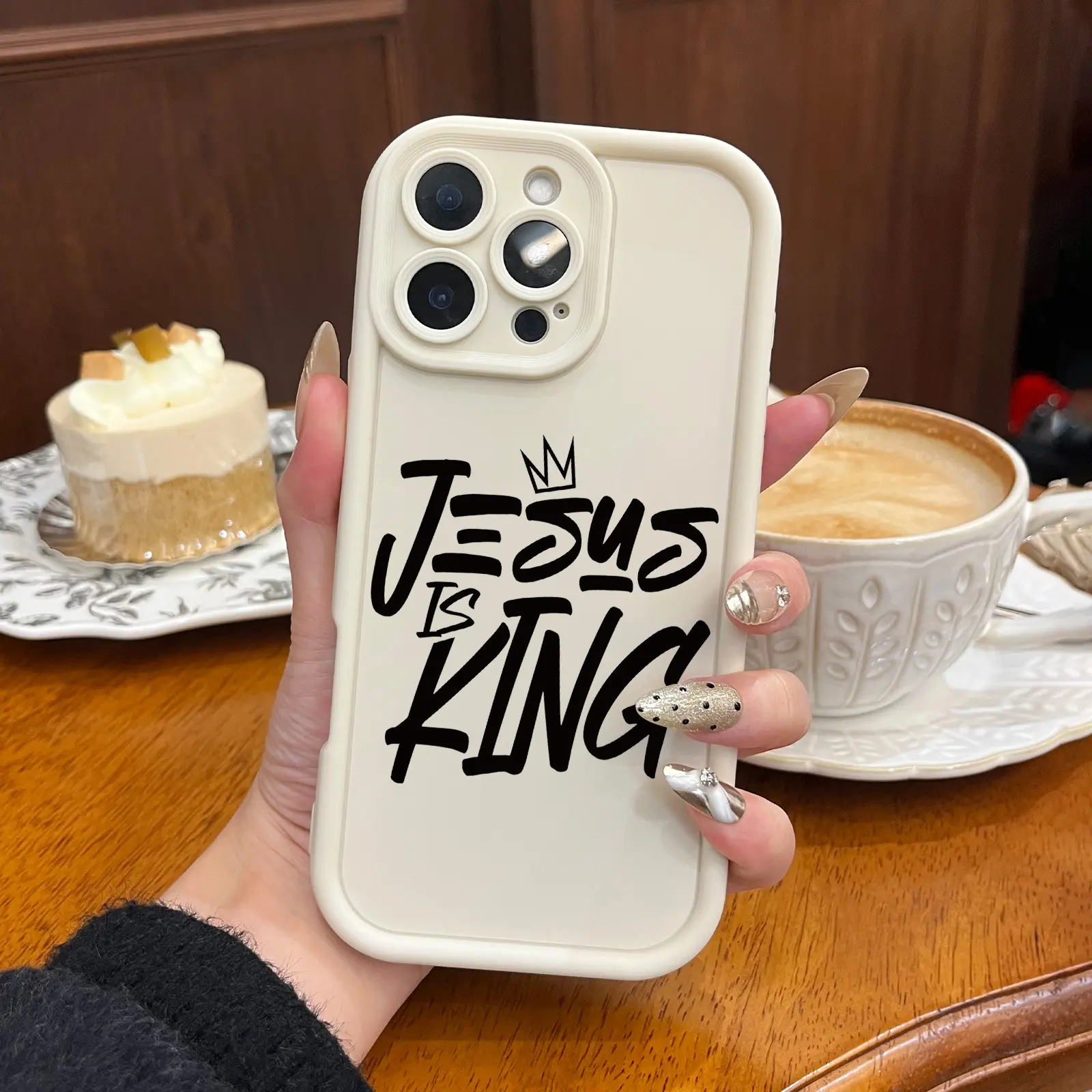 Jesus King Design Shockproof Durable Cell Phone Cover - Protective 360° Protection, Lightweight Comfortable-Touch High-End Accessory for iPhone 17/16 E/15/14 Plus/13/12/11 Pro Max, Customizable Smartphone Case