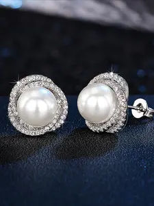 Fashion Imitation Pearl Stud Earrins for Women, High Quality Earrings , Valentine's Day Gift, Bridal Wedding Engagement Jewelry, Daily Wear Decorative Accessories