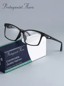 Protagonist Aura Durable Anti Blue Light Blocking Glasses Comfortable Nose Pad, No Pressure, Black Stylish Frame, Reduce Eye Strain During Long Screen Time