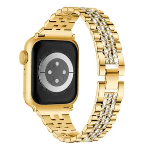 Missair Luxury Watch Band for Apple Watch Series 10-1 SE - Women's Metal Replacement Bands Bling Diamond Wristband Strap Wearable Accessories