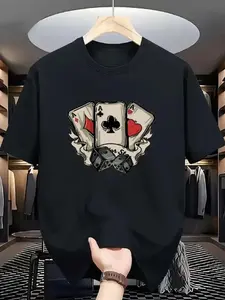 Edgy Triple Aces Poker Dice T-Shirt, Vintage Casino Graphic Tee, Soft 100% Cotton, Perfect Gift for Poker Players & Gamblers