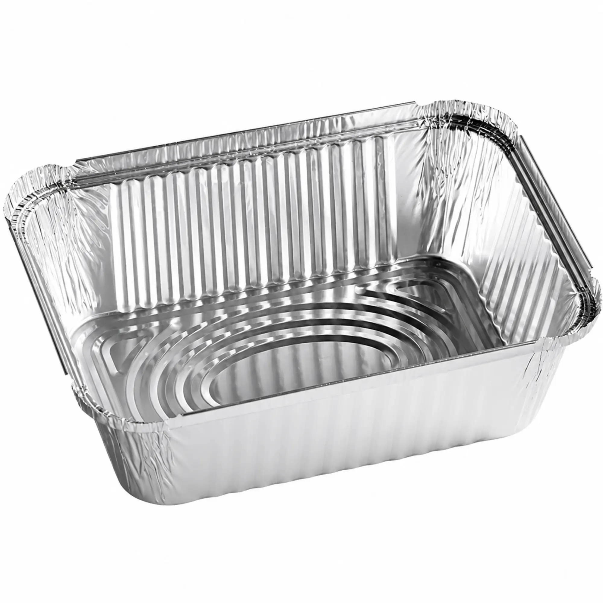 VeZee 5Lb Disposable Aluminum Oblong Pan 9.5 x 7 Inch Heavy Duty Foil Baking Tray, Oven Safe Roasting Pan for Cooking, Meal Prep, Catering, Food Storage, BBQ, Parties, Freezer & Disposable Use