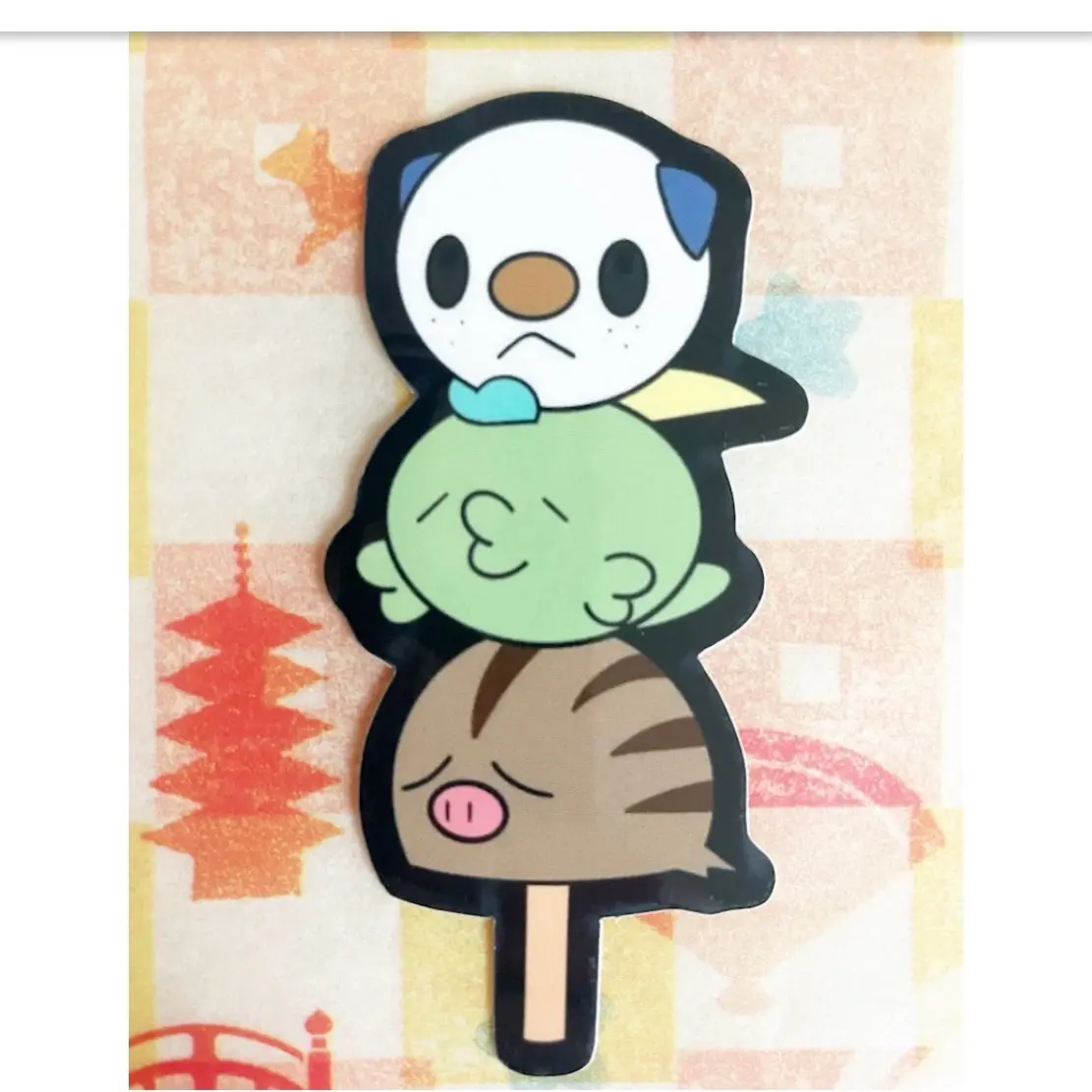 Pokemon Gulpin Swinub Oshawott Dango Sticker - Cute Sticker for Decoration