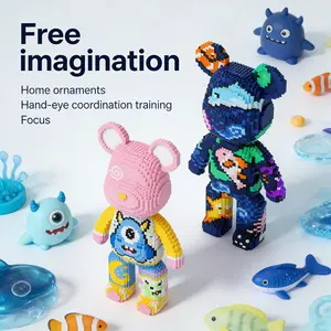Creative Bear Pattern Building Block Model, 1688pcs, Original Authentic, New 2026 Design, Perfect Gift, Enhances Hand-Eye Coordination, Stem Building Blocks