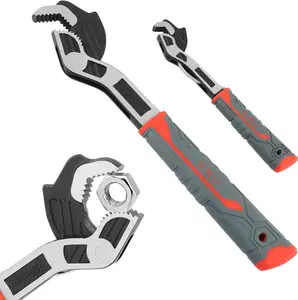 Multifunctional Self locking Wrench, Self Adjusting Pipe Wrench, 6 8 Inch Self Locking Adjustable Wrench, Non-Slip Handle, Multifunctional Self-Locking Pipe Wrench Tool,Auto Size Rapid Wrench for Car,Bicycle, Plumbing Repairs