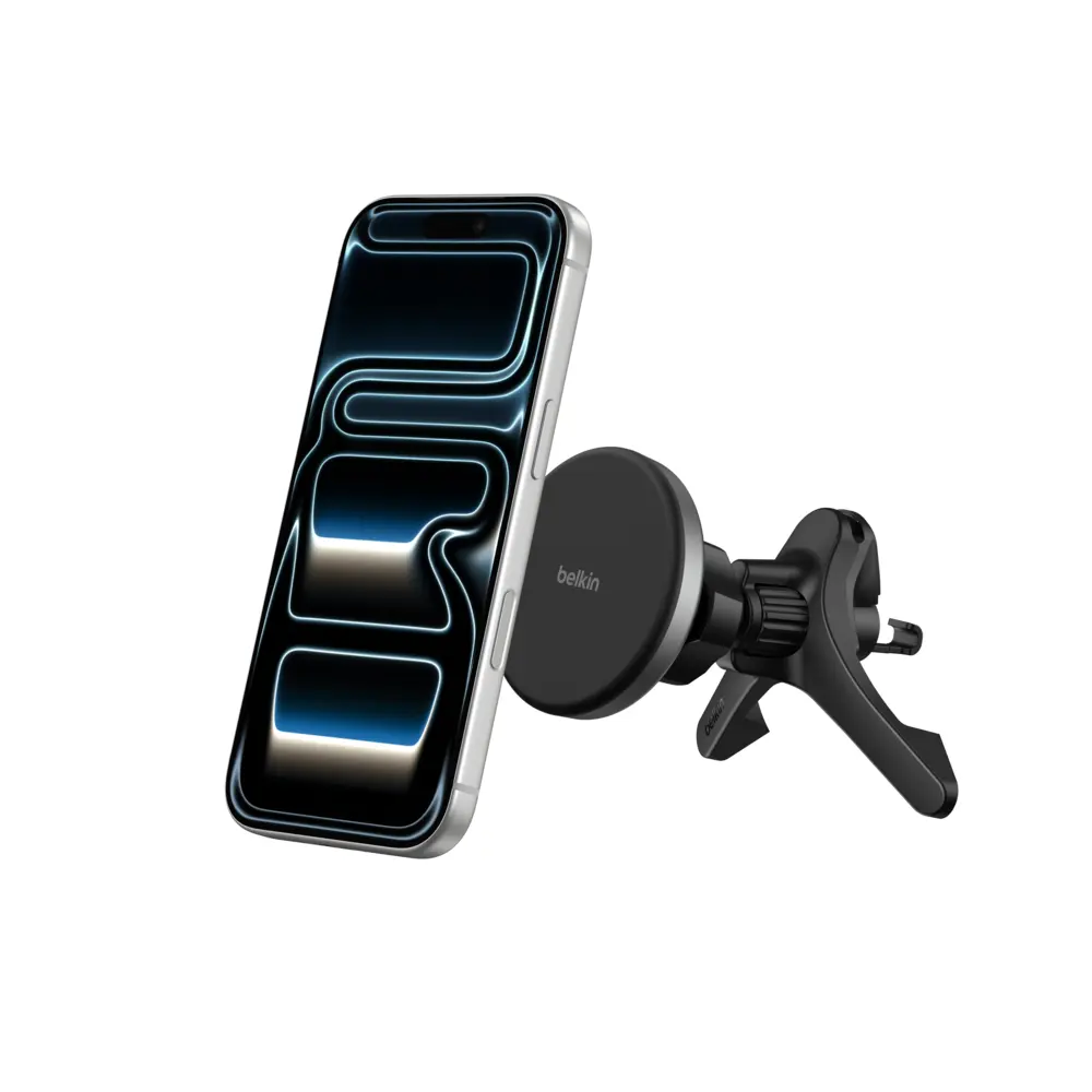 Belkin BoostCharger Magnetic Wireless Charging Car Vent/Dash Mount, Black, 27W PSU included