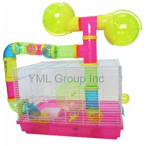 YML  Dwaft Hmaster Mice Cage with Color Translucent Tubes- Base and Accessories - color may vary.