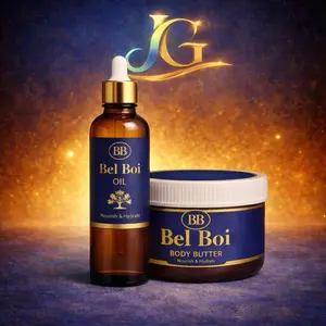 Bel Boi Oil & Body Butter Set of (2) - Nourishing Hydrating Skincare for Soft Smooth Skin Care Routine Saddlewood Belboi Formula