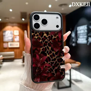 Leopard Print Dark Floral Lily Pattern Magnetic MagSafe Phone Case for iPhone 17 Air/16 Pro Max 15 Pro 14 13 12 11 Plus Shockproof Slim Protective Cover Casing