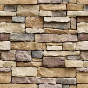 Yancorp 18"X120" Brick Wallpaper Peel and Stick Modern Stone Contact Paper Backsplash Self-Adhesive Wall Paper Kitchen Bedroom Accent Wall Brown Beige Removable Wallpaper