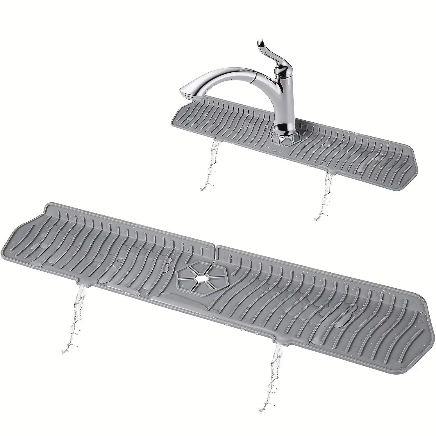 Stop Sink Stains & Water Spots! Large Silicone Faucet Mat - Catches Splashes to Protect Your Countertop & Keep it Dry