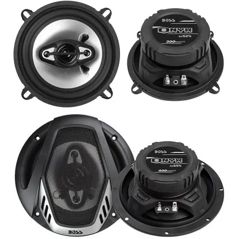 BOSS NX524 5.25" 300W and 6.5" 400W 4 Way Car Audio Coaxial Speaker Set (4 Pack)