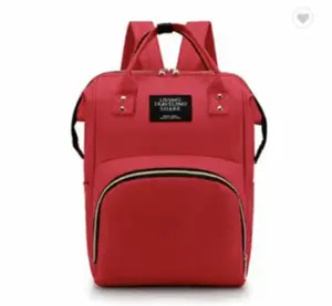 Large Capacity Waterproof Diaper Bag Backpack for Baby Care - Multi-functional Essentials for Mom and Dad A-Red