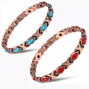 Adjustable Magnetic Bracelet - Perfect Choice for Women - Women's Holiday Birthday Gift - Red Copper Magnetic Bracelet Elegant and Healthy Accessories for Men and Women, Mother's Day Christmas Daily Wear Fashion Jewelry Bracelet