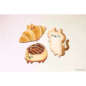 Pastry and Bread Cat Stickers  |Breakfast sticker, toast sticker, milk bread, cinnamon roll,croissant,cute stickers, planner sticker, bakery