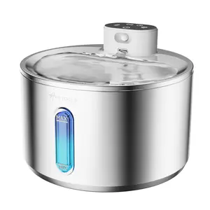 Cat Water Fountain Stainless Steel,135fl-oz/4L Wireless Cat Fountain Battery Operated Pet Fountain for Dogs Cats Indoor