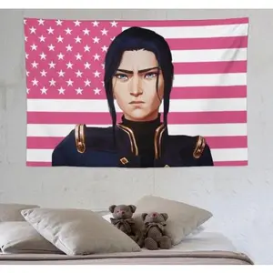 Caitlin Arcane Tapestry Anime Wall Hanging Pink American Flags Room Living Room Dorm Decor Aesthetic Cute Gift Tapestries